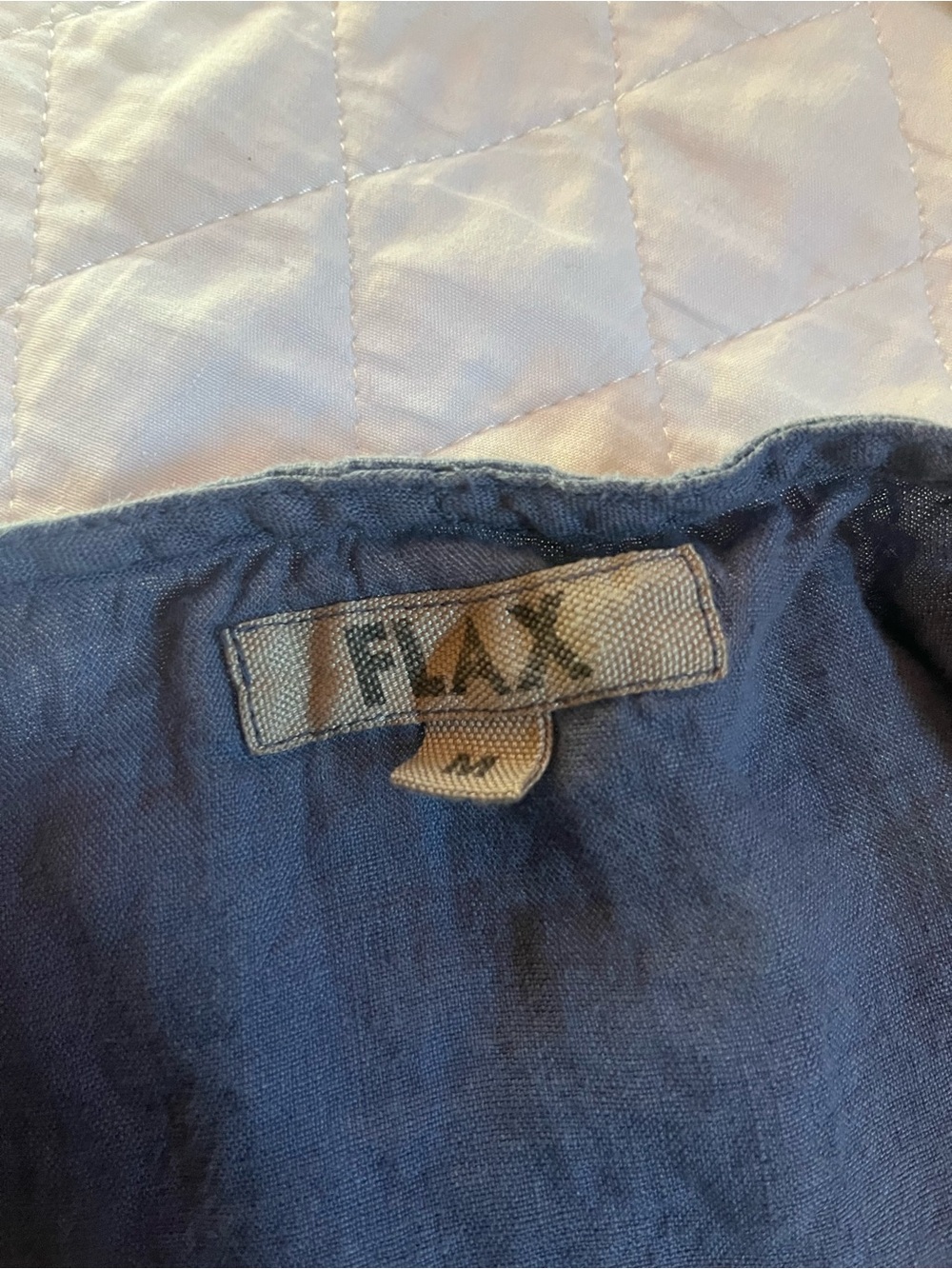 FLAX design Sleeveless Washed Indigo blue medium Linen Tunic Top - Picture 5 of 12